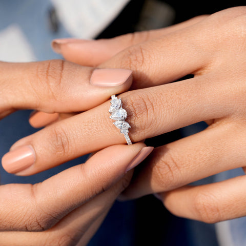 1.19 CT Pear Diamond Premium Three Stone Engagement Ring