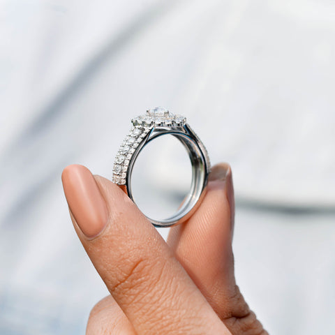 1.251 CT Pear, Round Cut Colorless Engagement Ring