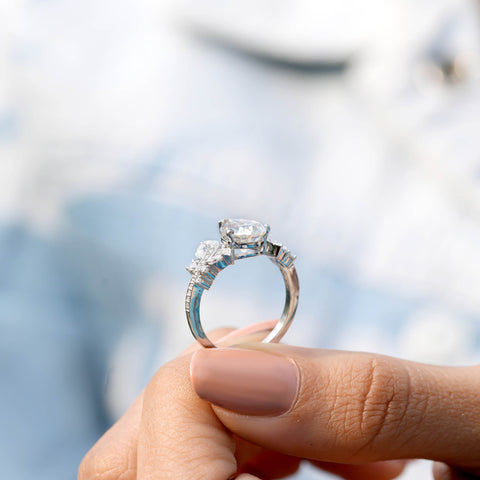 2.47 CT Marquise, Pear, Round Cut Colorless Engagement Ring