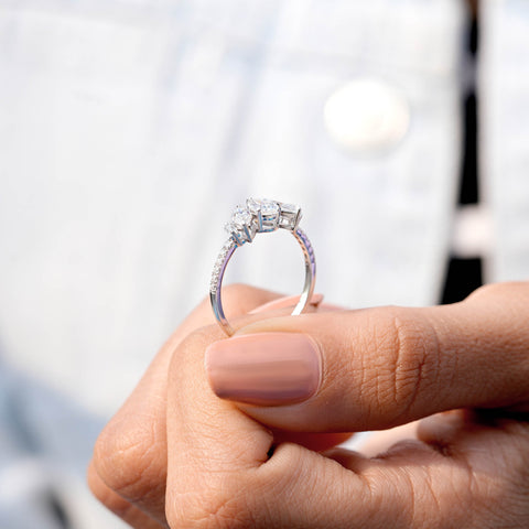 1.19 CT Pear Diamond Premium Three Stone Engagement Ring