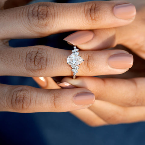 2.372 CT Pear, Round Cut Colorless Engagement Ring