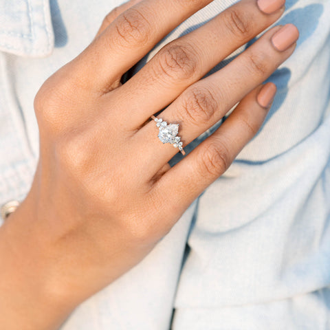 2.372 CT Pear, Round Cut Colorless Engagement Ring