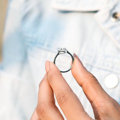 1.638 CT Pear, Round Cut Colorless Engagement Ring