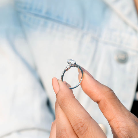2.372 CT Pear, Round Cut Colorless Engagement Ring