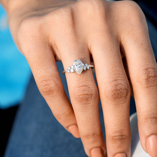 2.372 CT Pear, Round Cut Colorless Engagement Ring