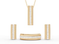 Graceful Twist Moissanite Moissanite Diamond Jewellery Set