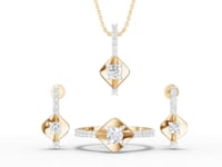 Trinity Bloom Moissanite Diamond Jewellery Set