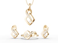 Regal Rope Radiance Moissanite Diamond Jewellery Set