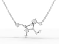 Virgo Zodiac Round Diamond Chain Pendant