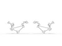 Libra Zodiac Round Diamond Earring