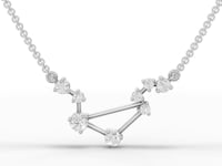 Libra Zodiac Round Diamond Chain Pendant
