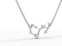 Scorpio Zodiac Round Diamond Chain Pendant