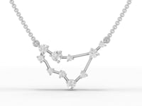 Capricon Zodiac Round Diamond Chain Pendant