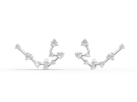 Aquarius Zodiac Round Diamond Earring