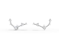 Aries Zodiac Round Diamond Earring