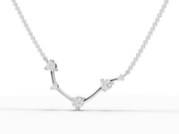 Aries Zodiac Round Diamond Chain Pendant