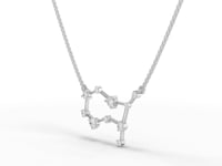 Gemini Zodiac Round Diamond Chain Pendant