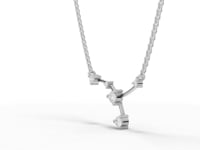Cancer Zodiac Round Diamond Chain Pendant