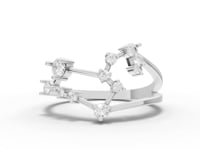 Leo Zodiac Round Diamond Ring