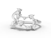 Gemini Zodiac Round Diamond Ring
