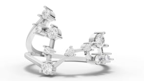 Pisces Zodiac Round Diamond Ring