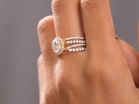2.25 CT Round, Oval Cut Colorless Engagement Ring