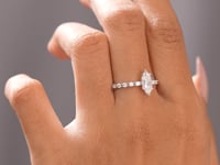 1.36 CT Round, Marquise Cut Colorless Engagement Ring