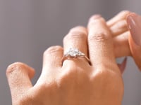 1.122 CT Round, Marquise cut, Colorless Engagement Ring