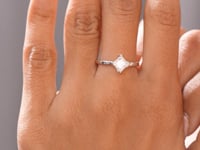 1.00 CT  Princess Cut Colorless Engagement Ring
