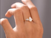2.372 CT Pear, Round Cut Colorless Engagement Ring