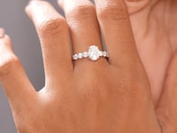 1.73 CT Oval, Round Cut Colorless Engagement Ring
