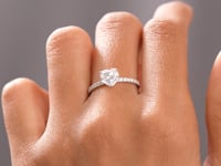 2.752 CT Round, Heart Cut Colorless Engagement Ring