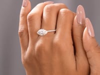 2.796 CT Marquise, Round Cut Colorless Engagement Ring