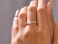 0.748 CT Round, Heart Cut Colorless Engagement Ring