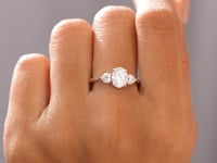 1.75 CT Oval, Heart Cut Colorless Engagement Ring