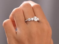 2.45 CT Round, Oval Cut Colorless Engagement Ring