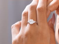 2.14 CT Round, Radiant Cut Colorless Engagement Ring