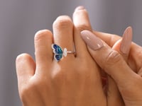 0.36 CT Round, Pear  Premium Butterfly Fashion Ring