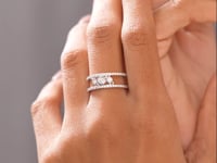 0.538 CT Round Cut Colorless Engagement Ring