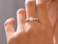 0.83 CT Pear Diamond  Premium Floral Ring