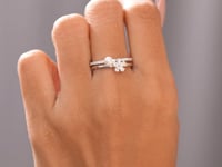Pearl 0.826 CT Round, Pear Cut Colorless Pearl Engagement Ring