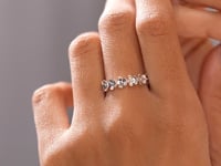 Flower Petal ,925 Silver Promise Ring