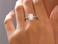 1.428 CT Radiant, Round Cut Colorless Engagement Ring