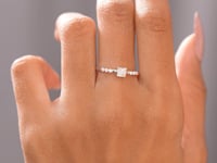 0.498 CT Princess, Round Cut Colorless Engagement Ring