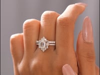 2.018 CT Emerald, Pear, Baguette, Round Cut Colorless Engagement Ring