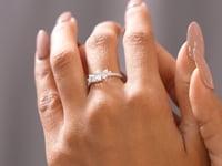 1.19 CT Pear Diamond Premium Three Stone Engagement Ring