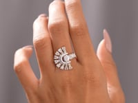 2.09 CT Emerald, Baguette, Round Cut Colorless Engagement Ring