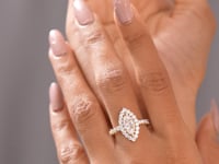 2.7 CT Marquise, Round Cut Colorless Engagement Ring