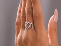 0.29 CT Round Diamond Heart Infinity Premium Fashion Ring