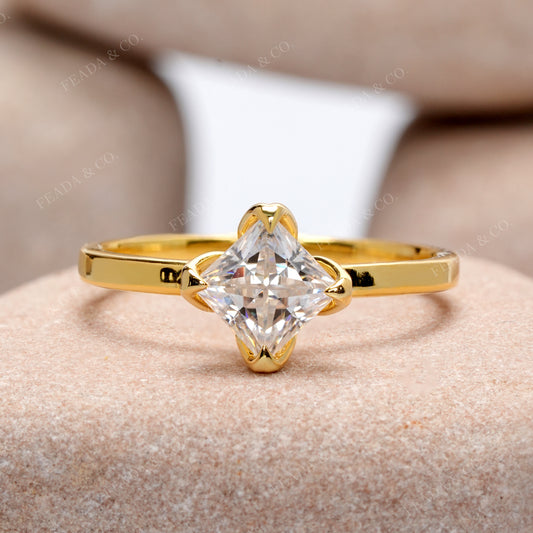 1.00 CT  Princess Cut Colorless Engagement Ring